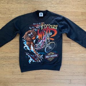 Women’s Vintage 1980s Harley Davidson Crewneck Sweatshirt, Size Medium